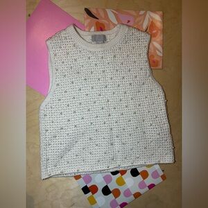 H&M Cream Textured Sleeveless Top